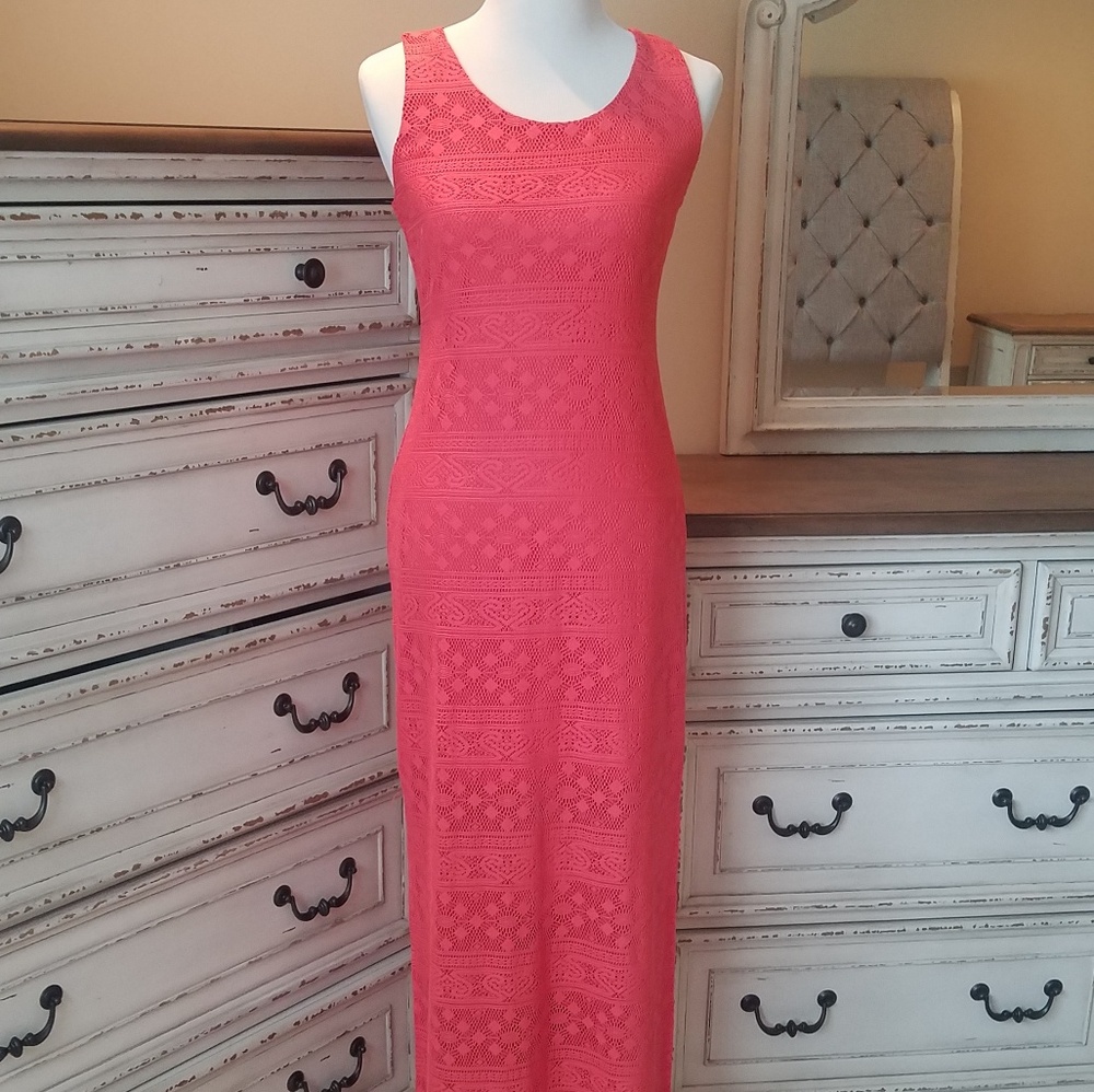 Xhilaration Coral Maxi Dress Size Small